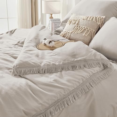 Andency Full Comforter Set, 7 Pieces Heather Grey Bedding - Image 5