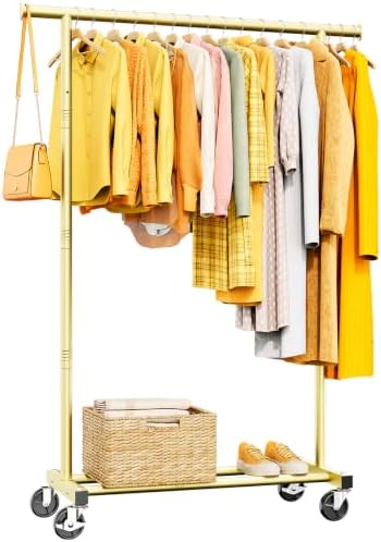 Clothes Rack, Rolling Clothing Rack by HYSEYY