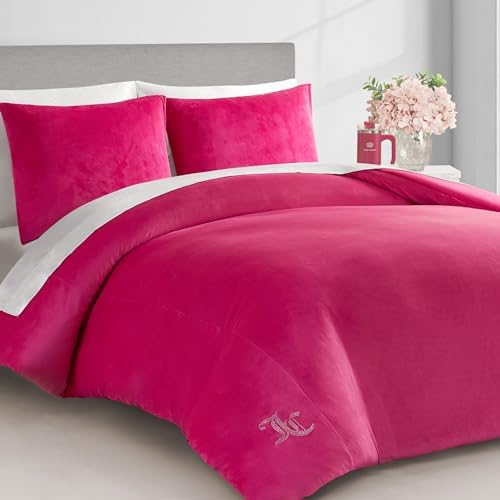 Juicy Couture Hot Pink Velour King Comforter Set - Image 5