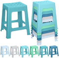 TURSTIN 6 Pack Plastic Stools 16.9 Inch Nesting Stools 6 Color Portable by TURSTIN