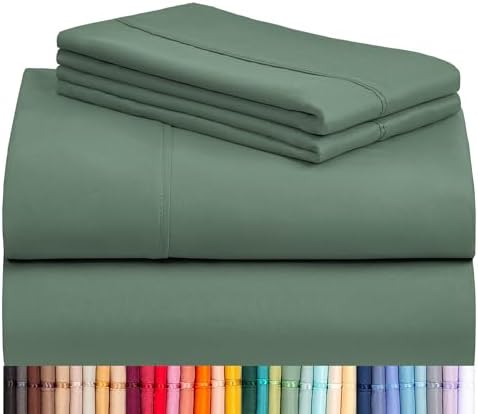 Queen Size Sheet Set, Cooling & Soft Deep Pocket Bed Sheets by LuxClub
