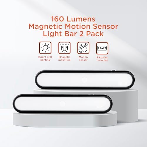 BLACK+DECKER 2-Pack LED Light Bars, 160LM Touchless Motion Sensor Lights - Image 2