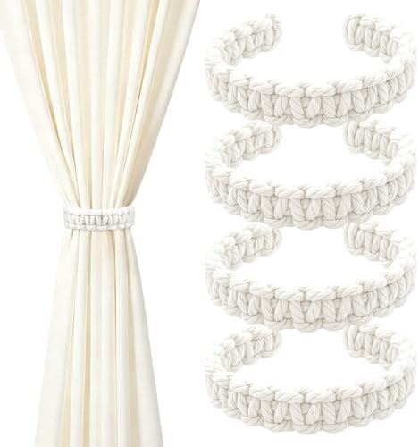 4 Pack Braided Curtain Tieback Elegant Boho Rustic Drapes Holdback by Unknown