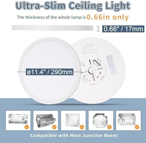 4 Pack 11.4 Inch LED Flush Mount Ceiling Light - Image 4