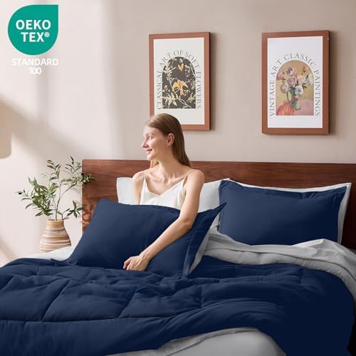 FUANNA Queen Comforter Set 7 Pieces, Reversible Bed Set, Soft Bed in a Bag - Image 6