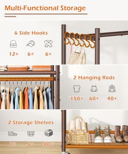 HOMIDEC Clothes Rack, 79.7" Double-Tier Clothing Rack - Image 6