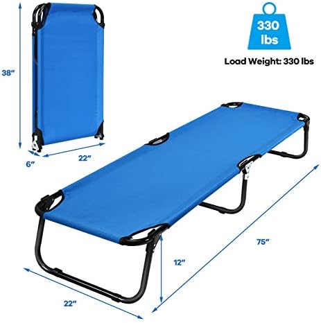 GYMAX Folding Camping Cot, Portable Ultralight Compact Sleeping Cot Bed - Image 7