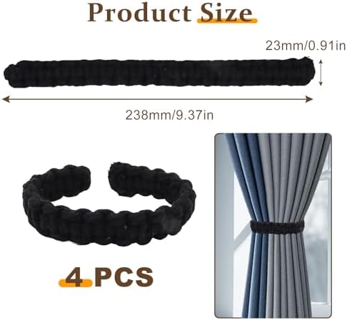 4 Pack Braided Linen Curtain Tiebacks, Boho Elegant Farmhouse Rustic Flexible - Image 2