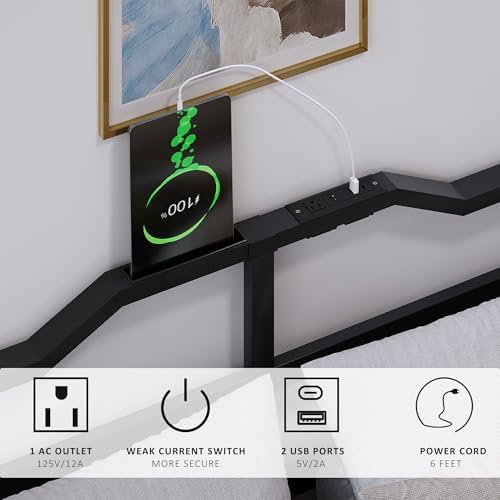 SHOANED Bed Frame with Charging Station - Image 3