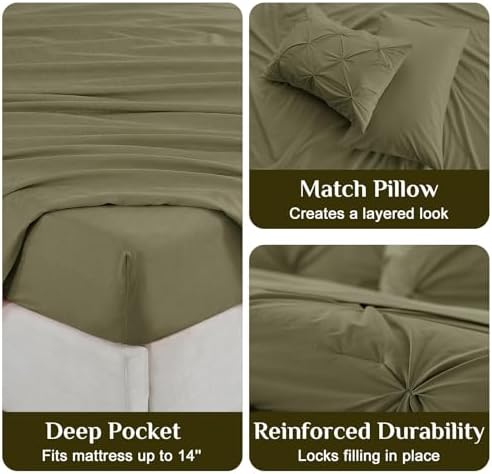 JOLLYVOGUE Twin Comforter Set 5 Pieces - Image 5