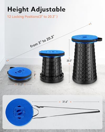 Height Adjustable Foldable Stool- Collapsible Stool - Image 2