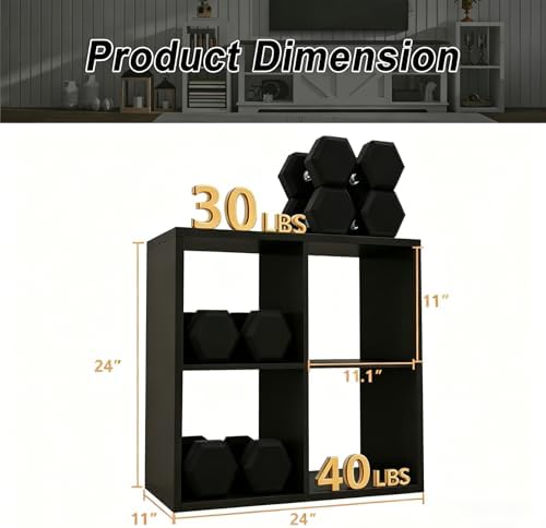 4 Cube Shelf with Anti-Tipping Kits + Reversible Open Back Bookcase - Image 3