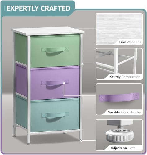 Sorbus Nightstand with 3 Drawers - Image 4