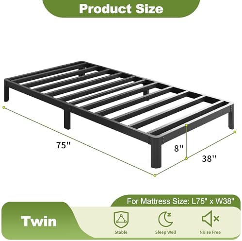 8 Inch Twin Bed Frames No Box Spring Needed - Image 3