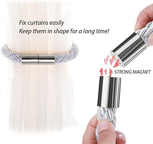 NICEEC 2 Pack Strong Magnetic Curtain Tiebacks Modern Simple Style Drape Tie - Image 4