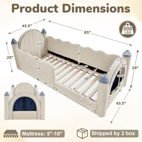 Twin Size Castle Style Kid Floor Bed Frame - Image 2
