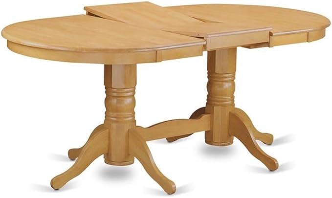 East West Furniture VANO5-OAK-W 5 Piece Dinette Set for 4 Includes an Oval Dining Room Table with Butterfly Leaf and 4 Dining Chairs, 40x76 Inch, Oak