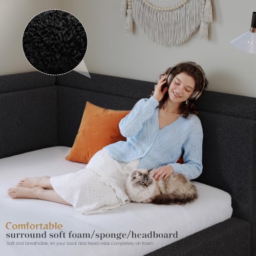 EnHomee Full Corner Cloud Bed Frame 360° Cushioned L-Shaped Daybed - Image 6