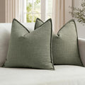 MIULEE Thick Textured Decorative Throw Pillow Covers 20x20 Inch Olive Green by MIULEE