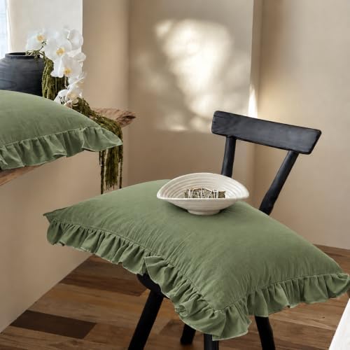 Shabby Chic Olive Green Body Pillow Cover - Image 6