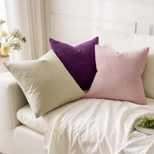 MIULEE Ivory Chenille Couch Throw Pillow Covers - Image 5