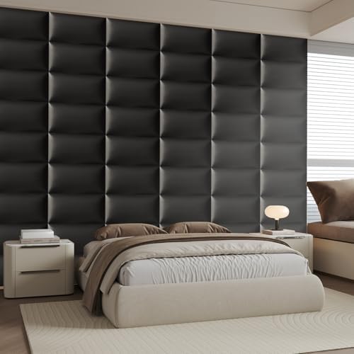 Black Stick-On Wall Mounted Headboard - Image 3