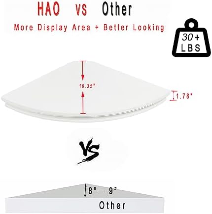 HAO Floating Corner Shelf Invisible Wall Mounted Shelves Radial Shape Cable - Image 3