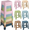 TURSTIN 12 Pack Plastic Stools 16.9 Inch Nesting Stools Bohemia 6 Color by TURSTIN