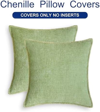 CaliTime Decorative Couch Throw Pillow Covers 20 X 20 Inches Sage Green - Image 6