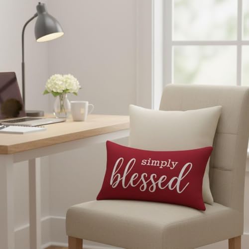 Decorative Lumbar Pillow Cover 12x20 Inch Simply Blessed - Image 7