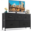 5-Drawer Dresser for Bedroom, Anti-Tip Wide Storage Organizer Fabric by SageNest