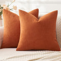 MIULEE Halloween Fall Burnt Orange Chenille Couch Pillow Covers by MIULEE