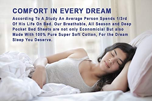 RUVANTI 100% Cotton Percale King Sheets, King Size Sheets Set - Image 3