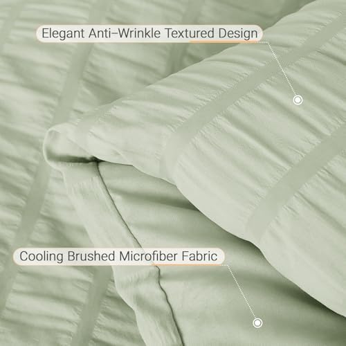 MUXHOMO Oversized King Comforter Set 7 Pieces, Light Green - Image 5