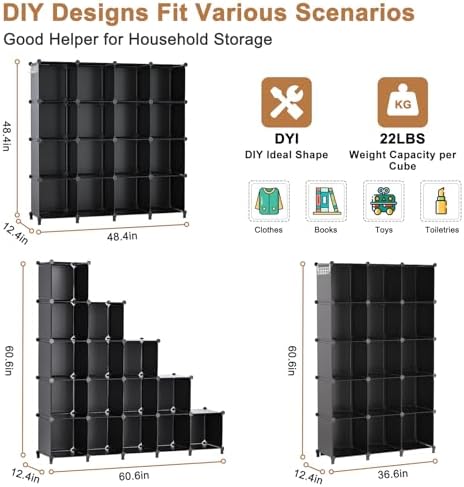 Neprock 16 Cubby Storage Organizer, Closet Clothes Storage Organizer, Cube - Image 3
