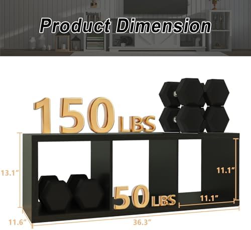 CTESNE【2026 Wooden Thick Frame 3 Cube Storage Organizer Shelf - Image 3