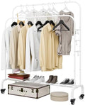 SUOERNUO Clothes Rack with Lockable Wheels Double Rods Metal Garment Racks by SUOERNUO