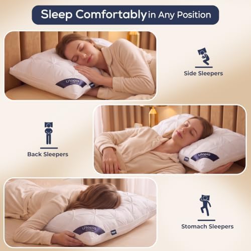 Utopia Bedding Pintuck King Bed Pillows, Pintuck Design - Image 4