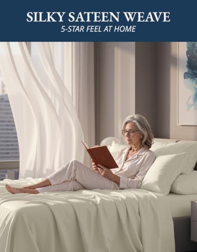 LANE LINEN King Size 100% Egyptian Cotton Sheets Sateen - Image 5
