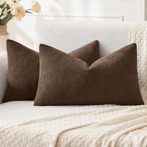 MIULEE Beaver Fur Chenille Couch Lumbar Throw Pillow Covers by MIULEE