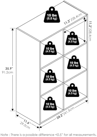 Furinno PELLI Book Shelf, 3x2 Bookshelf, Cube Storage Organizer Cabinet - Image 3