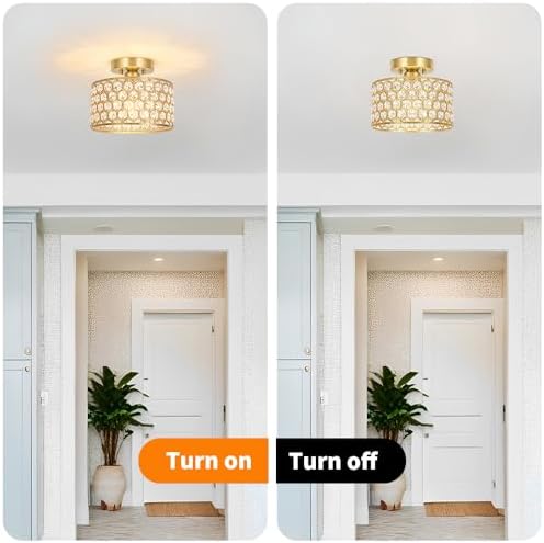 Lxybcce Gold Crystal Ceiling Light Fixture - Image 5