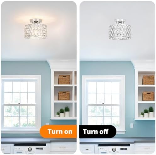 Lxybcce Chrome Crystal Ceiling Light Fixture - Image 5