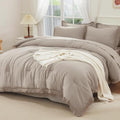 Andency Oversized King Comforter Set, 7 Pieces Wheat Green Bedding by Andency