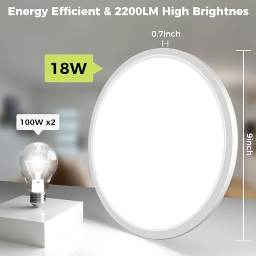hepside 4Pack LED Flush Mount Ceiling Light Fixture, 9Inch 18W, - Image 4
