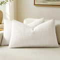 MIULEE 12x20 Decorative Lumbar Boucle Couch Pillow Covers White by MIULEE