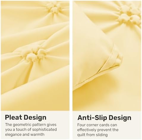 UNIKOME King Size Comforter Set Yellow - Image 4