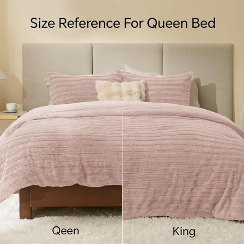 BEDELITE Faux Fur Queen Comforter Set, Fluffy Bed Set - Image 5