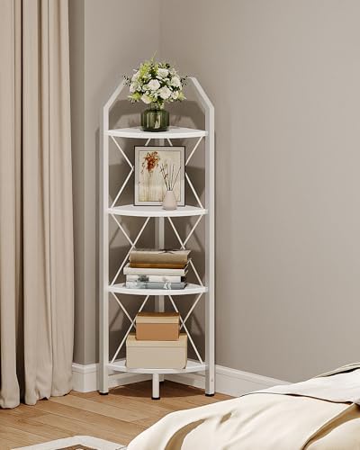 4-Tier Corner Shelf, Industrial Corner Bookshelf, 47.6" Corner Storage Stand by Choezon