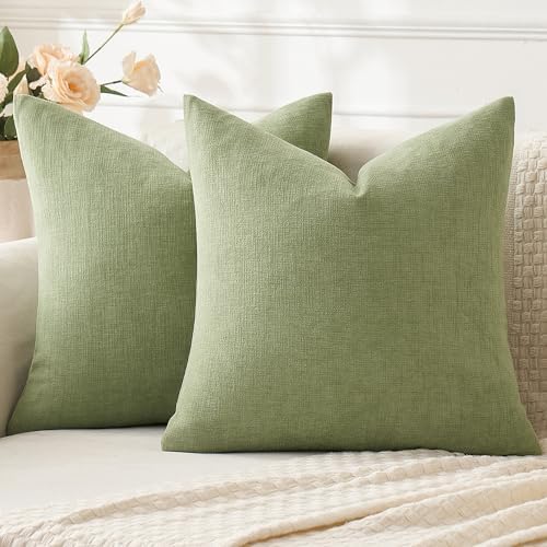 MIULEE Sage Green Chenille Couch Throw Pillow Covers by MIULEE
